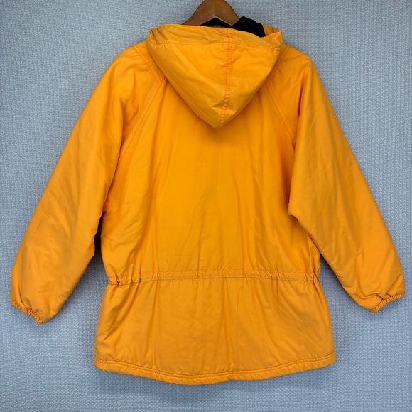 Vintage LL Bean Half Zip Pullover Thinsulate Jacket Women Small Orange Hooded - Picture 6 of 9